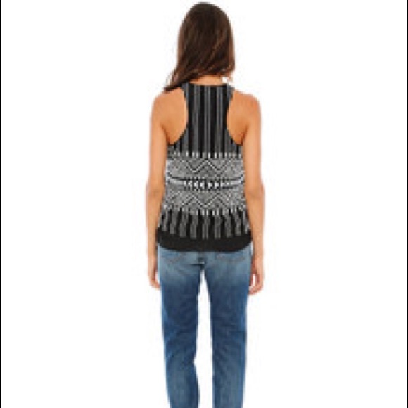 Parker Zuma Tank Silk Beaded Black White Size Medium - Picture 3 of 12